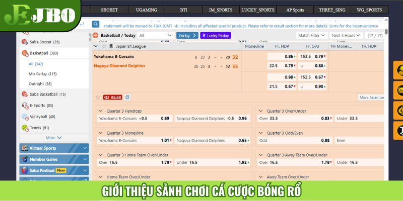 Giới thiệu sảnh chơi cá cược bóng rổ